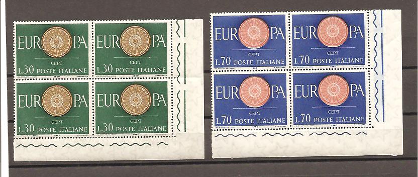 25011 - Italia - serie completa nuova in quartina: Europa CEPT 1960