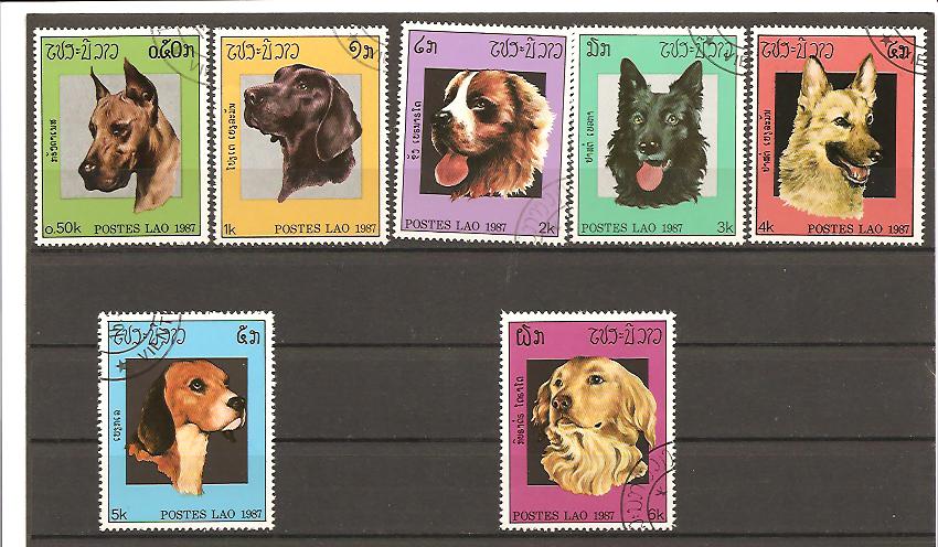 25056 - Laos - serie completa usata: Razze canine