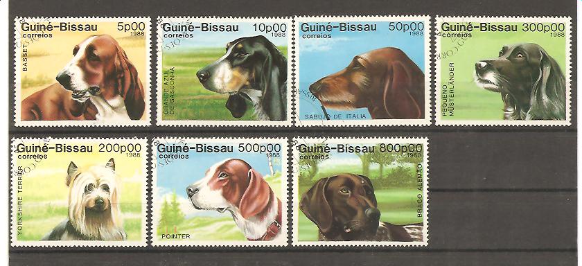 25057 - Guinea Bissau - serie completa usata: Razze canine
