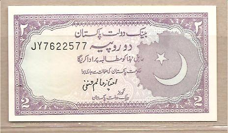 25068 - Pakistan - banconota non circolata da 2 Rupie