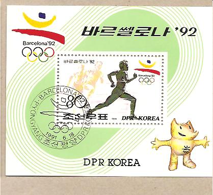 25650 - Corea del Nord - foglietto FDC: Olimpiadi di Barcellona 1992 - Atletica