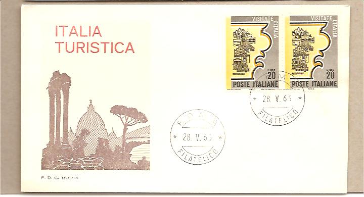 37460 - Italia - busta fdc con serie completa: Propaganda turistica