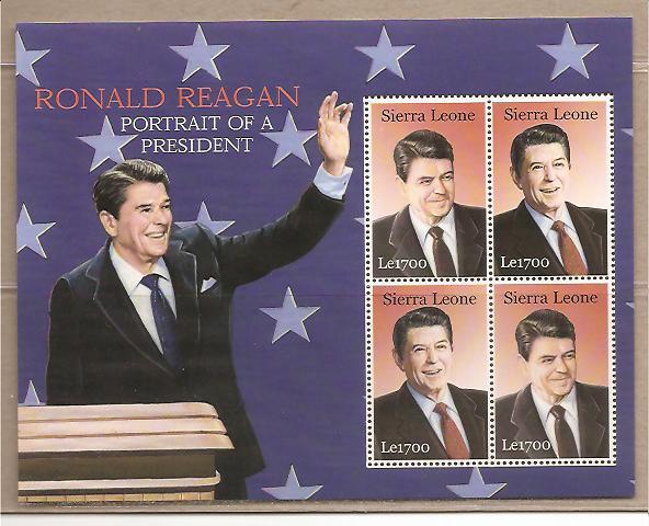 26750 - Sierra Leone - foglietto nuovo: Ronald Reagan