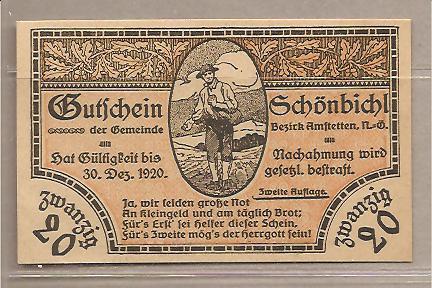 27419 - *Austria -Notgeld (biglietti sostituti delle monete) da 20 Heller - 1920 -