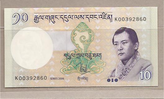 27497 - Bhutan - banconota non circolata da 10 Ngultrum - 2006 -