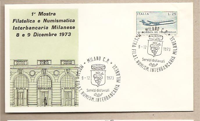 27610 - Italia - busta commemorativa: Mostra filatelica interbancaria milanese- 1973