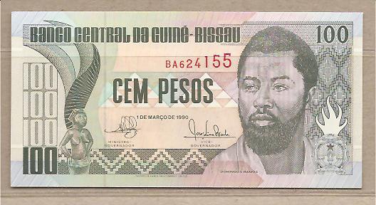 27670 - Guinea Bissau - banconota non circolata da 100 Pesos - 1990 -