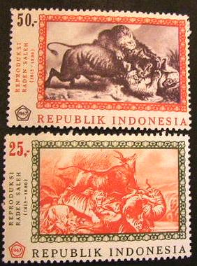 27924 - 1967 - Pitture di Raden Saleh nel museo di Giacarta. Yv. n.523/524  **