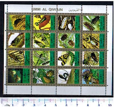 28696 - UMM AL QIWAIN  1973-2771s * Insetti soggetti diversi - 16 valori serie completa timbrata - # 1131-46a