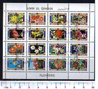 28707 - UMM AL QIWAIN  1973-2776s * Fiori soggetti diversi - 16 valori serie completa timbrata - # 980-95a