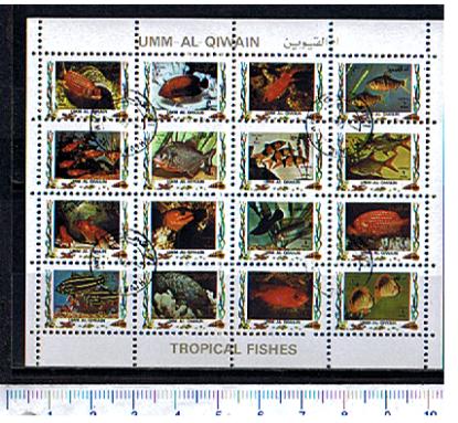 28714 - UMM AL QIWAIN  1973-2779s * Pesci Tropicali seconda serie - 16 valori serie completa timbrata - # 1195-210