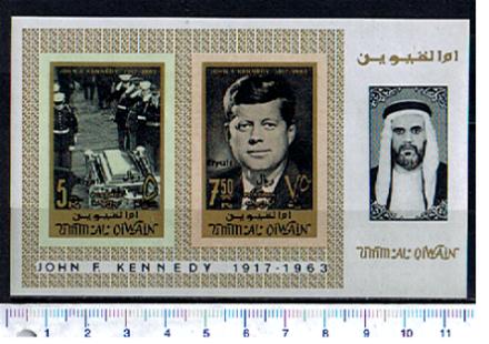 29079 - UMM AL QIWAIN 1964-35a *  John Fitzgerald Kennedy  - Foglietto non dentellato completo nuovo senza colla