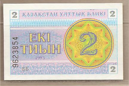 29095 - Kazakistan - banconota non circolata da 2 Tyiyn- 1993 -