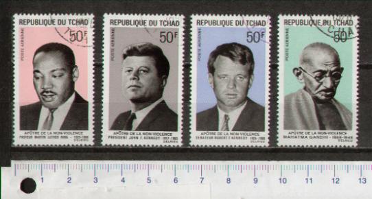 29322 - TCHAD	1969-3356 - Yvert # A56/59 * Due Kennedy, Martin Luther King e Gandi  - 4 valori serie completa timbrata