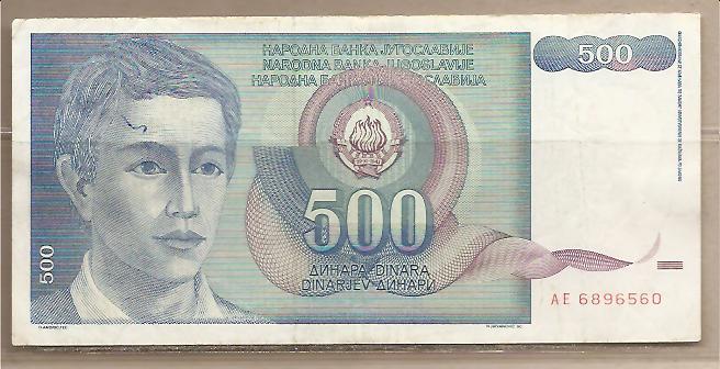 29440 - Yugoslavia - banconota circolata da 500 Dinari -1990-