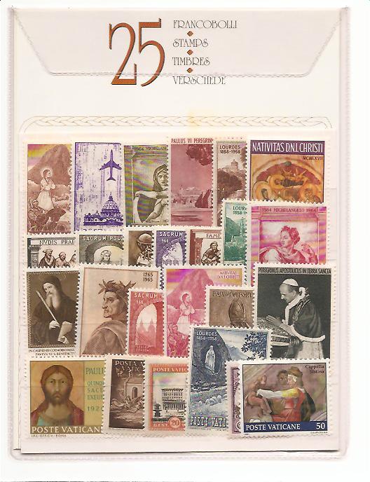 29485 - Vaticano - lotticino di 25 francobolli nuovi - souvenir