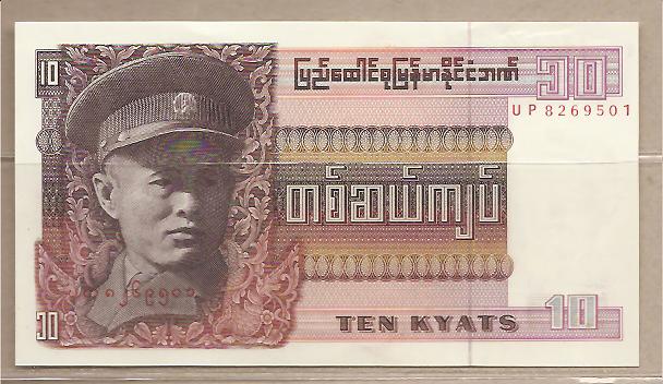 29512 - Unione Birmana - banconota non circolata da 10 Kyats