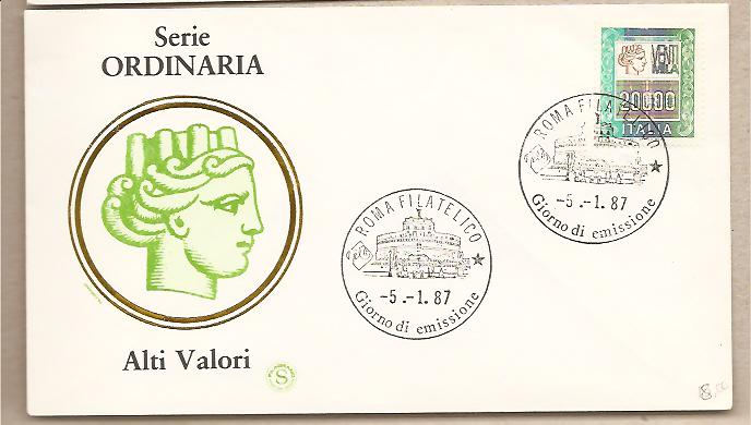 29538 - Italia - busta fdc con serie completa: Alti valori - valore da  20.000