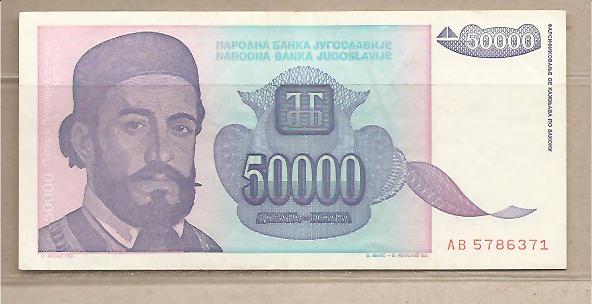 29550 - Yugoslavia - banconota circolata da 50.000 Dinari - 1993