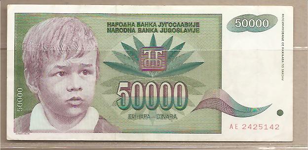 29553 - Yugoslavia - banconota circolata da 50.000 Dinari - 1992