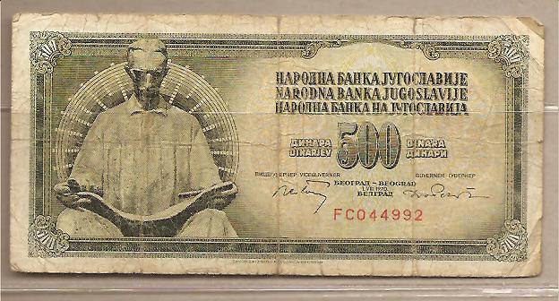 29567 - Yugoslavia - banconota circolata da 500 Dinari - 1970 -