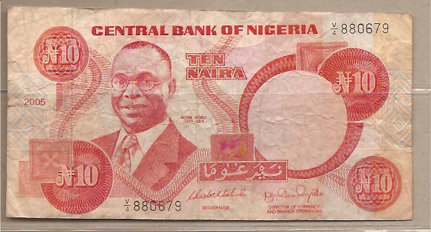 29637 - Nigeria - banconota circolata da 10 Naira - 2005 -