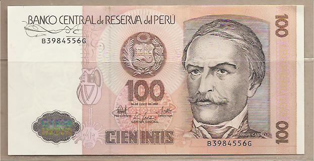 29674 - Peru - banconota non circolata da 100 Intis - 1987