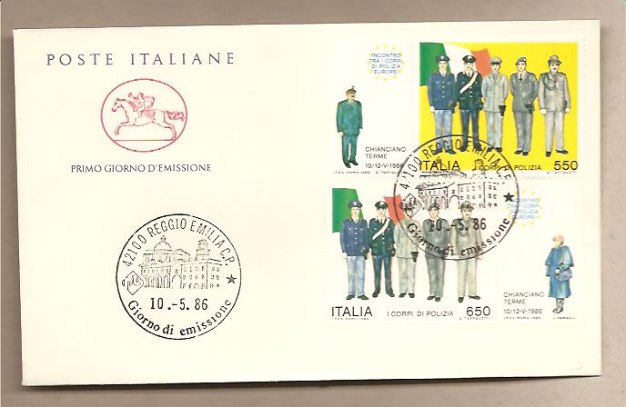 29790 - Italia - busta FDC con serie completa: Incontro tra i corpi di Polizia europei