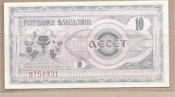 29949 - Macedonia - banconota non circolata da 10 Dinari