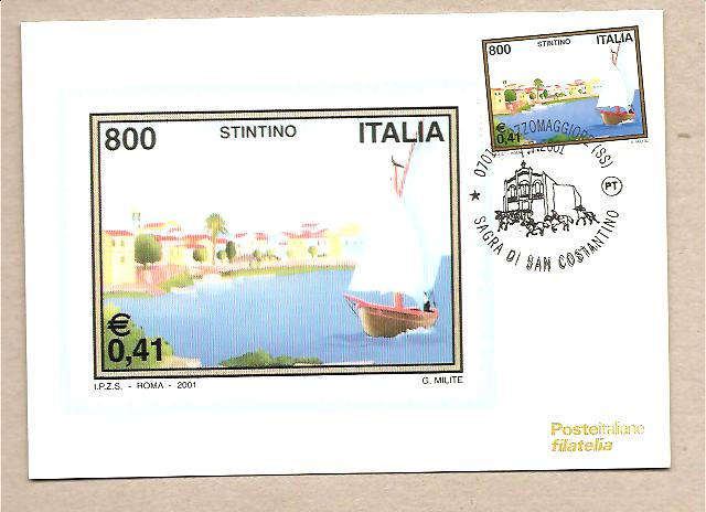 29969 - Italia - cartolina Maximum con annullo speciale: Sagra di San Costantino. 2001