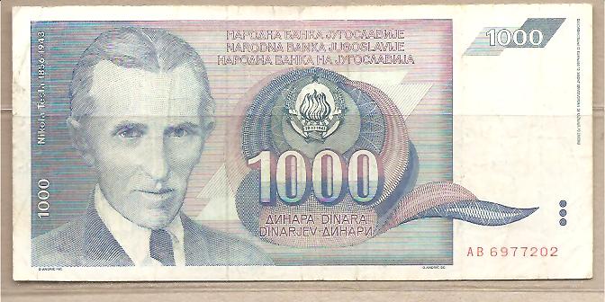 30624 - Yugoslavia - banconota circolata da 1.000 Dinari - 1993