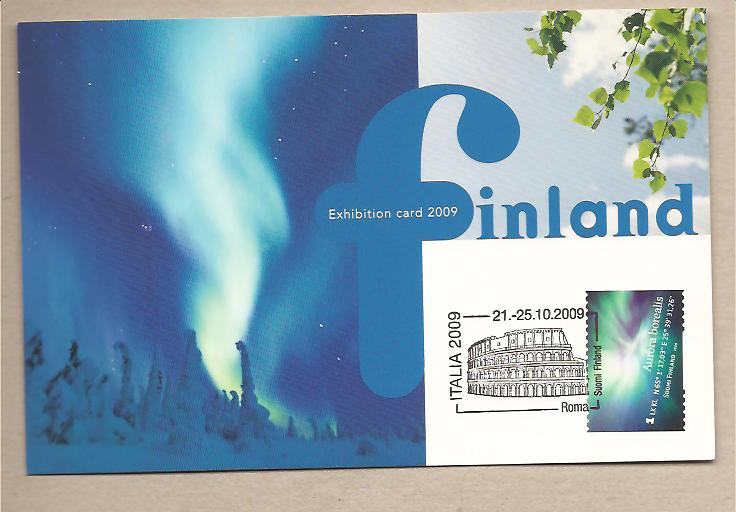 30910 - Finlandia - cartolina maximum Aurora Boreale con annullo speciale: Roma - Festival Inter.le della Filatelia 2009