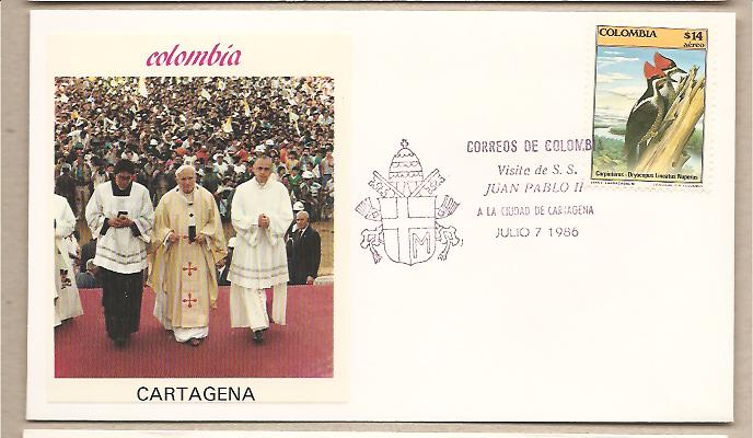 30993 - Colombia - busta con annullo speciale: Visita di S.S. Giovanni Paolo II - 1986
