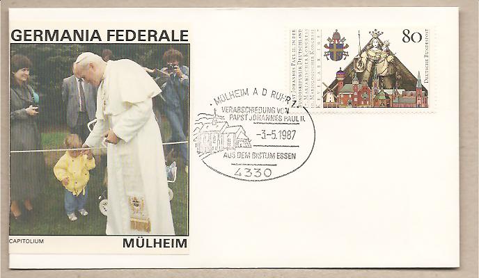 30998 - Germania Occ. - busta con annullo speciale: Visita di S.S. Giovanni Paolo II - 1987