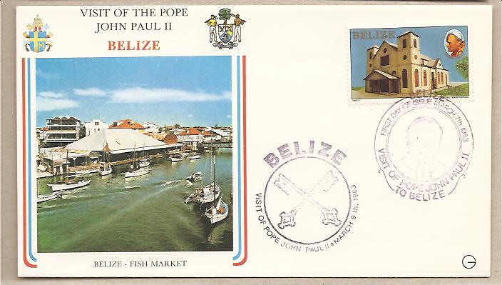 31013 - Belize - busta con annullo speciale: Visita di S,S. Giovanni Paolo II - 1983