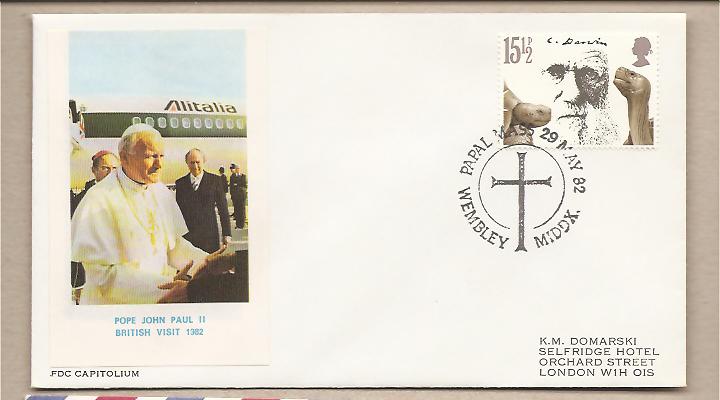 31014 - Regno Unito - busta con annullo speciale: Visita di S,S. Giovanni Paolo II - 1982