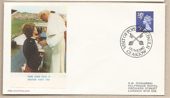 31022 - Scozia - busta con annullo speciale: Visita di S,S. Giovanni Paolo II - 1982