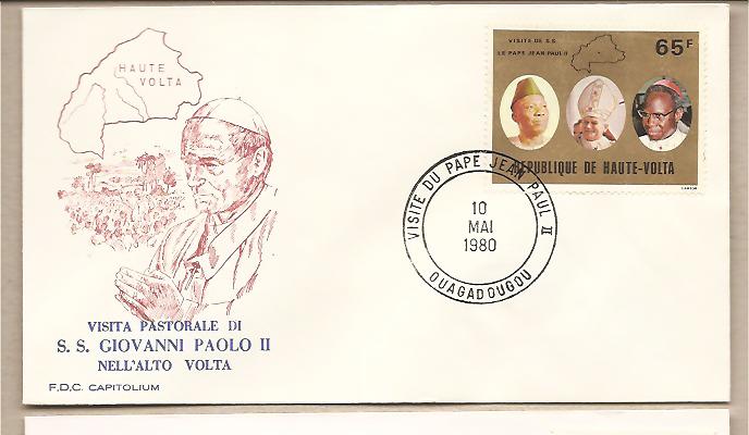 31026 - Alto Volta - busta con annullo speciale: Visita di S,S. Giovanni Paolo II - 1980