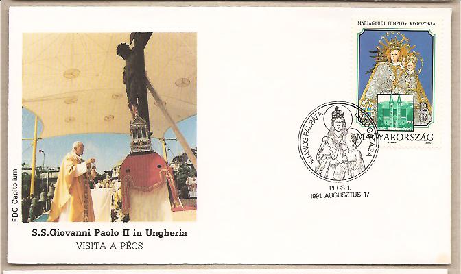 31031 - Ungheria - busta con annullo speciale: Visita di S,S. Giovanni Paolo II - 1991