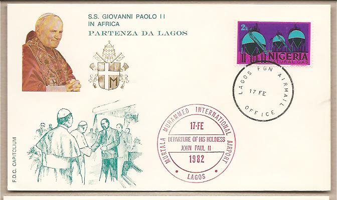 31042 - Nigeria - busta con annullo speciale: Visita di S,S. Giovanni Paolo II - 1982