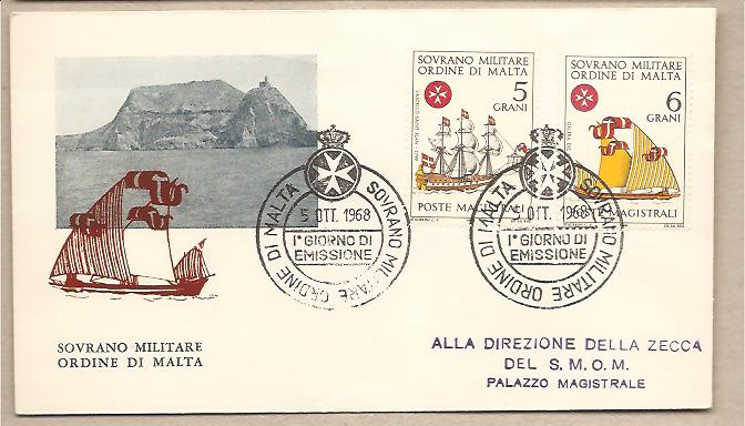 31125 - SMOM - busta FDC: Antiche Navi dell Ordine - 1968