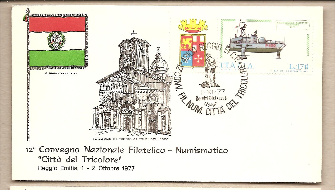 32116 - Italia - busta con annullo speciale: Reggio Emilia - 12 Convegno Nazionale Filatelico Numismatico  citt del Tricolore  - 1977