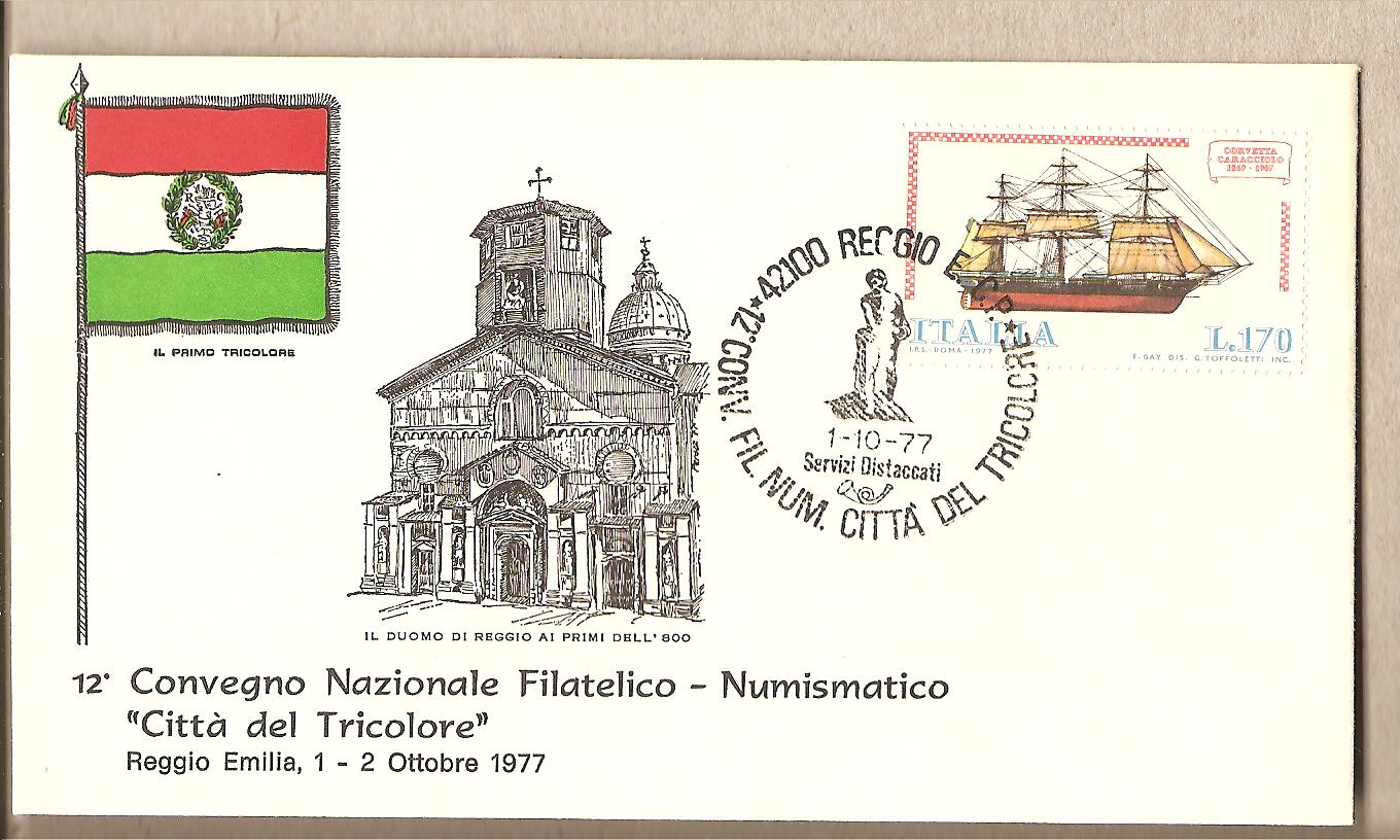 32117 - Italia - busta con annullo speciale: Reggio Emilia - 12 Convegno Nazionale Filatelico Numismatico  citt del Tricolore  - 1977