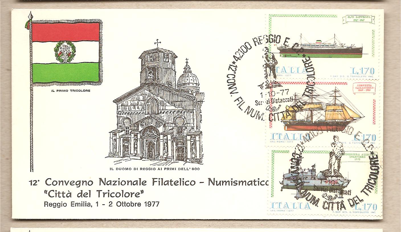 32118 - Italia - busta con annullo speciale: Reggio Emilia - 12 Convegno Nazionale Filatelico Numismatico  citt del Tricolore  - 1977