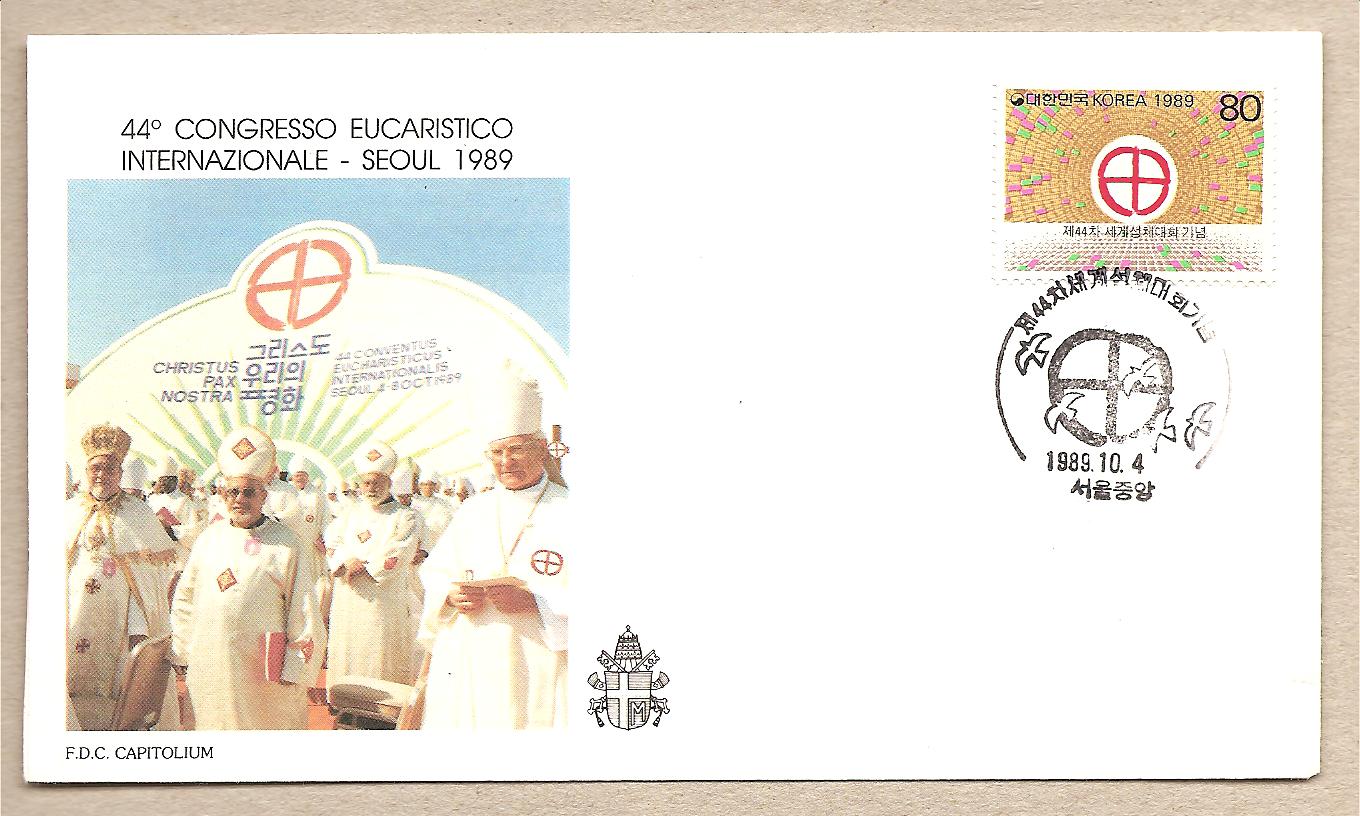 32124 - Sud Corea - busta FDC con annullo speciale: 44 Congresso Eucaristico Interanzionale - 1988