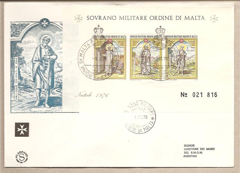 32402 - SMOM - bustone FDC con foglietto: Natale 1976