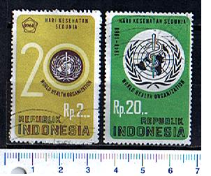 3253 - INDONESIA,  Anno 1968-1314,  Yvert 536/537  -  20° Ann/ Organizzazione Mondiale della Sanità   -  2  valori completi timbrati