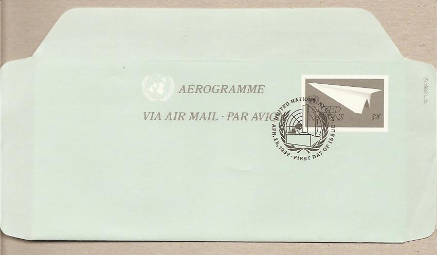 32730 - ONU New York - aerogramma FDC 1982