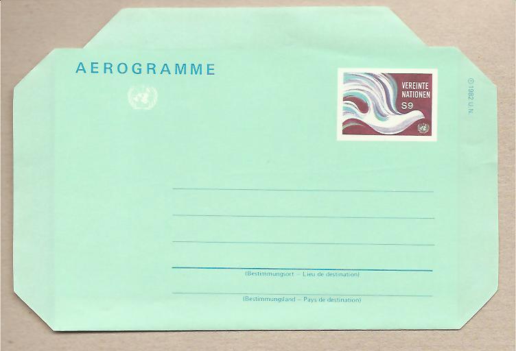 32731 - ONU Vienna - aerogramma nuovo 1982