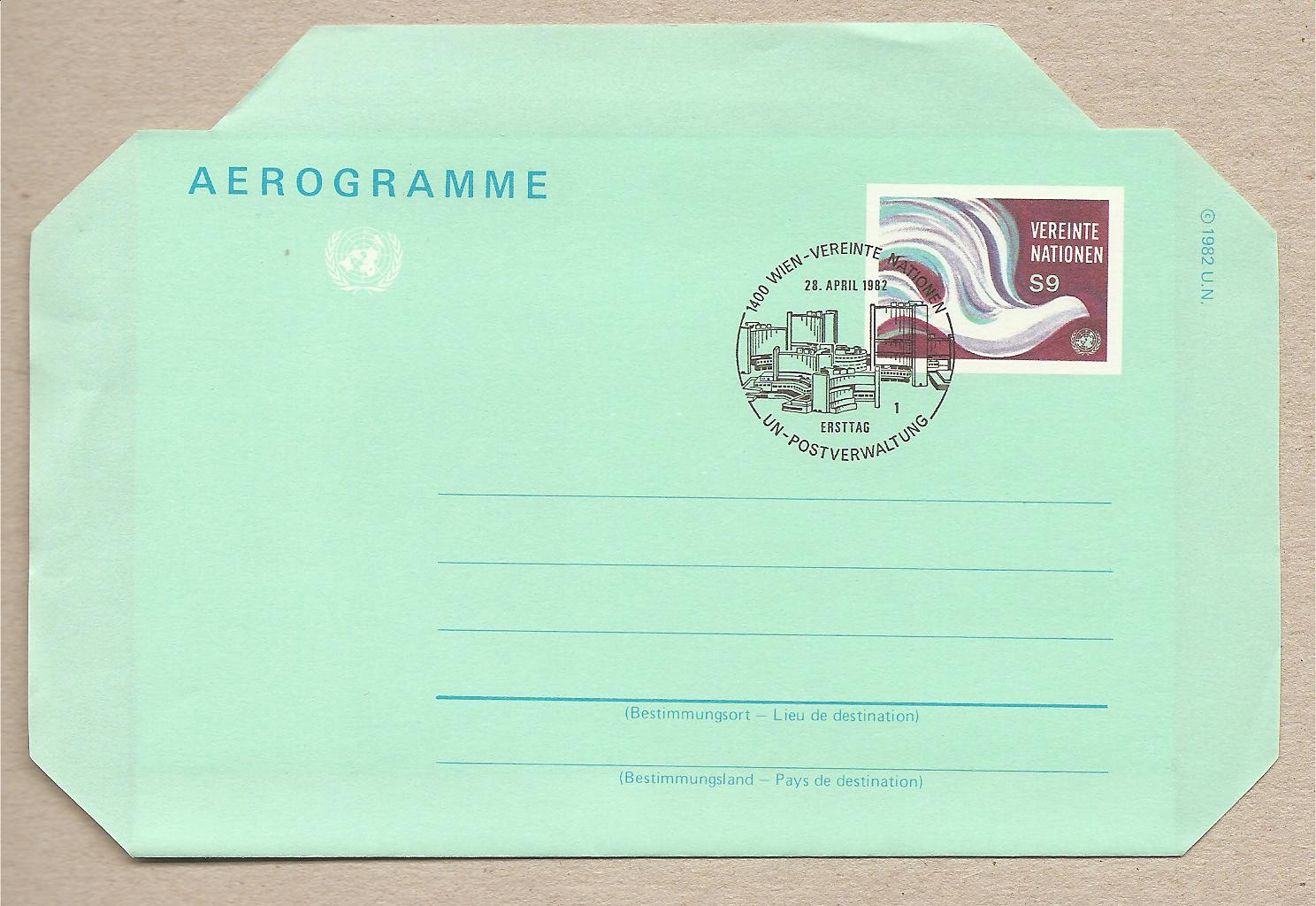 32732 - ONU Vienna - aerogramma FDC 1982
